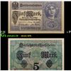 1917-1918 Germany 5 Marks Banknote WWI Era P# 56b Grades Choice AU/BU Slider