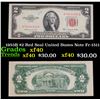 1953B $2 Red Seal United States Note Fr-1511 Grades xf