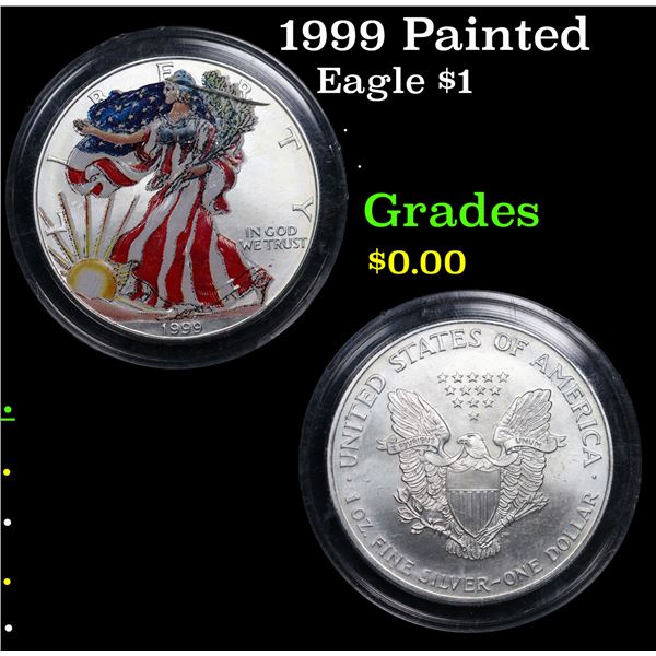 1999 Painted Silver Eagle Dollar $1 Grades