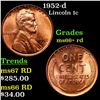 1952-d Lincoln Cent 1c Grades GEM++ RD