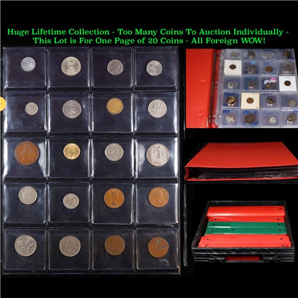 Huge Liifetime Collection - Too Many Coins To Auction Individually - This Lot is For One Page of 20 