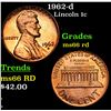 Image 1 : 1962-d Lincoln Cent 1c Grades GEM+ Unc RD