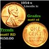 Image 1 : 1954-s Lincoln Cent 1c Grades GEM++ Unc RD