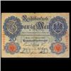 Image 2 : 1908 Imperial Germany 20 Mark Note P# 31 Grades vf+