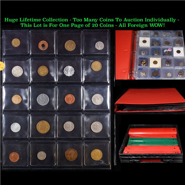 Huge Liifetime Collection - Too Many Coins To Auction Individually - This Lot is For One Page of 20 