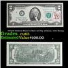 1976 $2 Federal Reserve Note 1st Day of Issue, with Stamp Grades Gem CU