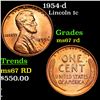 1954-d Lincoln Cent 1c Grades GEM++ Unc RD