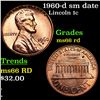 1960-d sm date Lincoln Cent 1c Grades GEM+ Unc RD