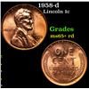 1958-d Lincoln Cent 1c Grades Gem+ Unc RD