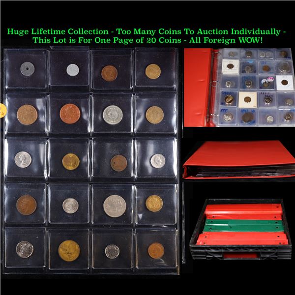 Huge Liifetime Collection - Too Many Coins To Auction Individually - This Lot is For One Page of 20 