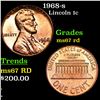 1968-s Lincoln Cent 1c Grades GEM++ Unc RD