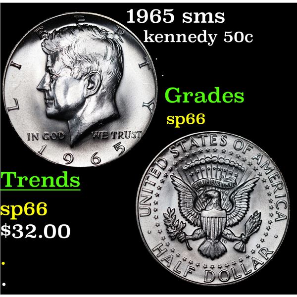 1965 sms Kennedy Half Dollar 50c Grades sp66