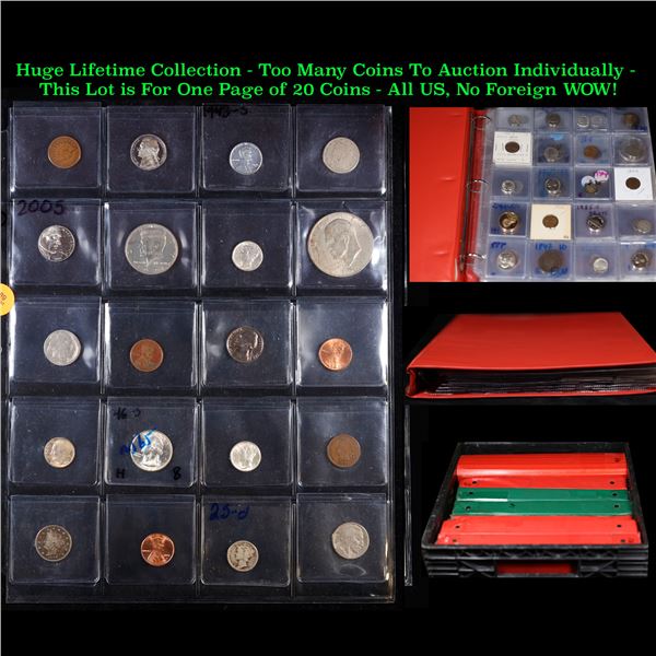 Huge Liifetime Collection - Too Many Coins To Auction Individually - This Lot is For One Page of 20 
