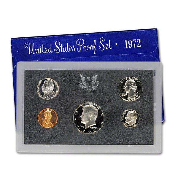 1972 United States Mint Proof Set 5 coins