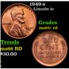 Image 1 : 1949-s Lincoln Cent 1c Grades Gem+ Unc RD