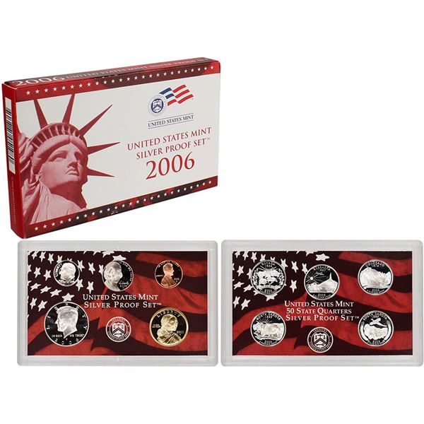 2006 United States Silver Proof Set - 10 pc set, about 1 1/2 ounces of pure silver