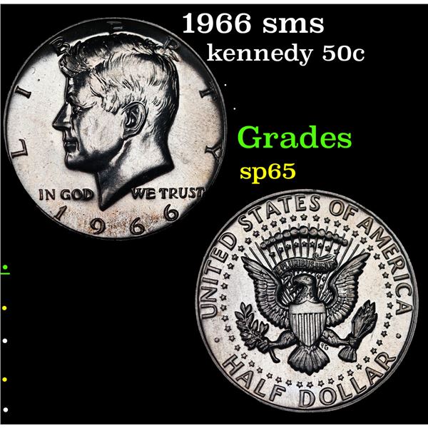 1966 sms Kennedy Half Dollar 50c Grades sp65