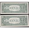 Image 3 : 2x Consecutive **Star Note** 2006 $1 Federal Reserve Notes (Dallas, TX), CU! Interesting Serial #s: 