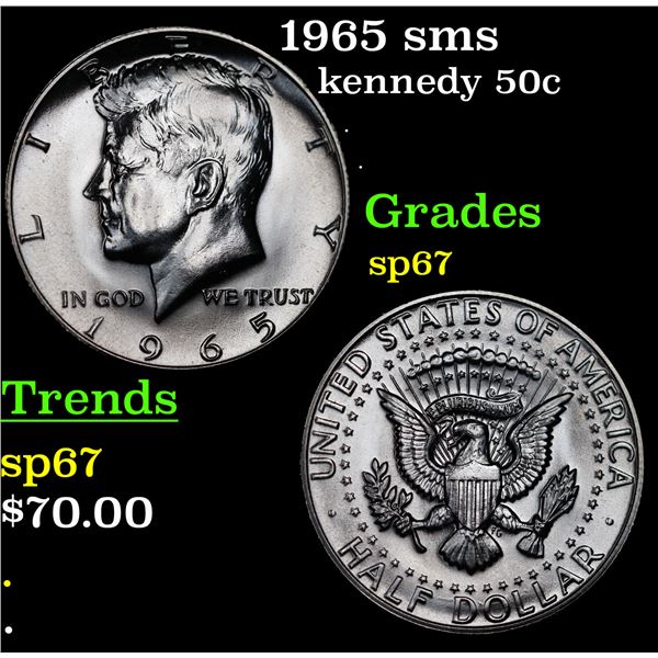 1965 sms Kennedy Half Dollar 50c Grades sp67