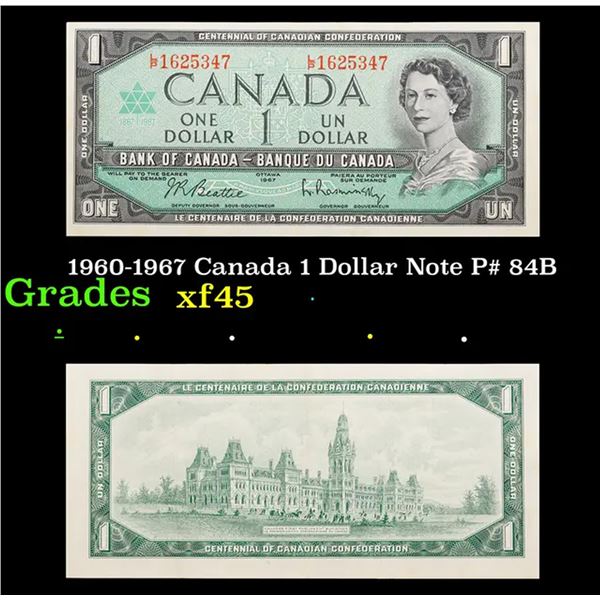 1960-1967 Canada 1 Dollar Note P# 84B Grades xf+