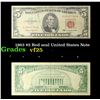 1963 $5 Red seal United States Note Grades vf+