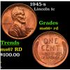 1945-s Lincoln Cent 1c Grades GEM++ RD