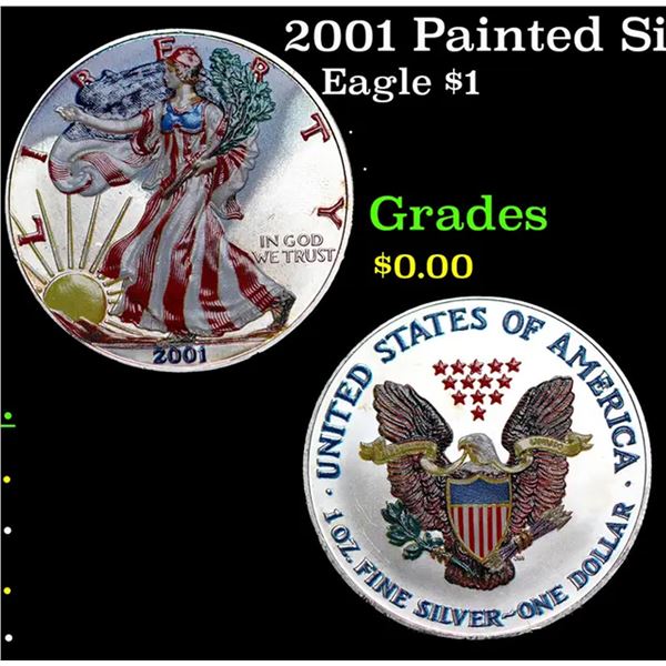 2001 Painted Silver Eagle Silver Eagle Dollar $1