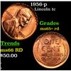 1956-p Lincoln Cent 1c Grades Gem+ Unc RD