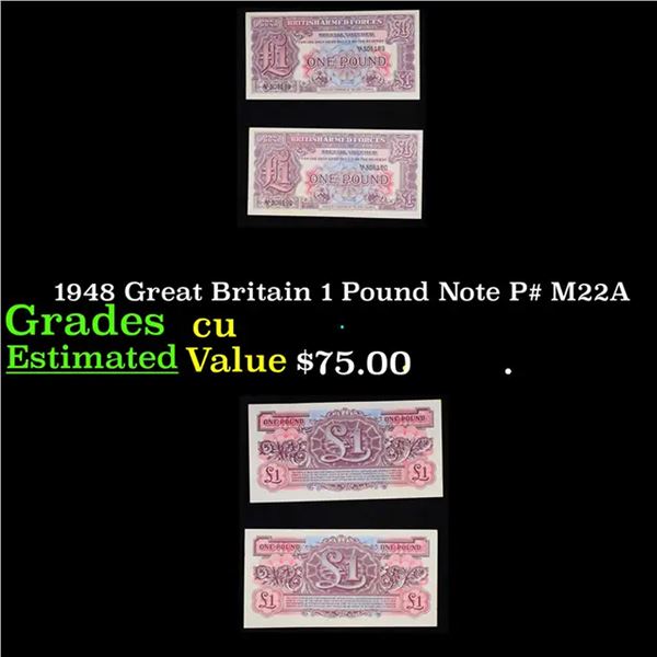 1948 Great Britain 1 Pound Note P# M22A Grades CU