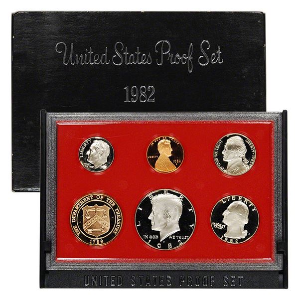 1982 United States Mint Proof Set 5 coins