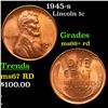 1945-s Lincoln Cent 1c Grades GEM++ RD