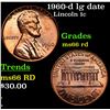 1960-d lg date Lincoln Cent 1c Grades GEM+ Unc RD