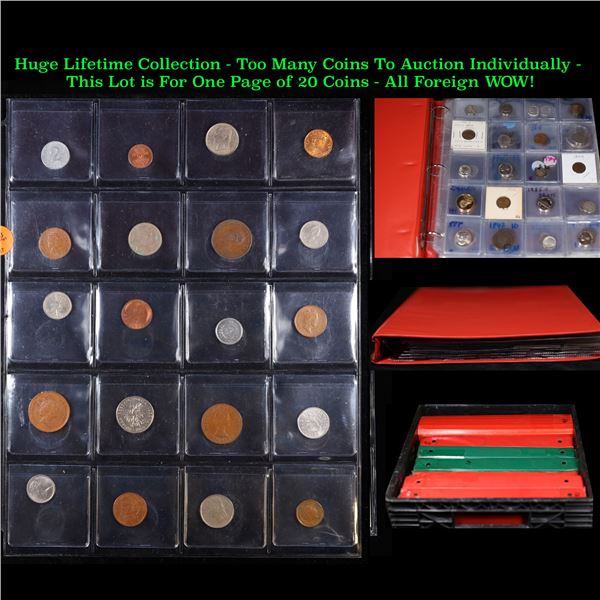 Huge Liifetime Collection - Too Many Coins To Auction Individually - This Lot is For One Page of 20 