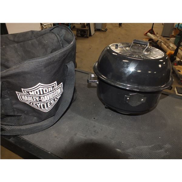 Small Harley Davidson Charcoal Grill & 1 Motorcycle Helmet