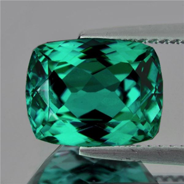 Natural Cushion Teal Bluish Green Apatite 9.43 Cts - VVS