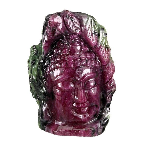 Natural Handcarved Unheated Ruby Gautama Buddha