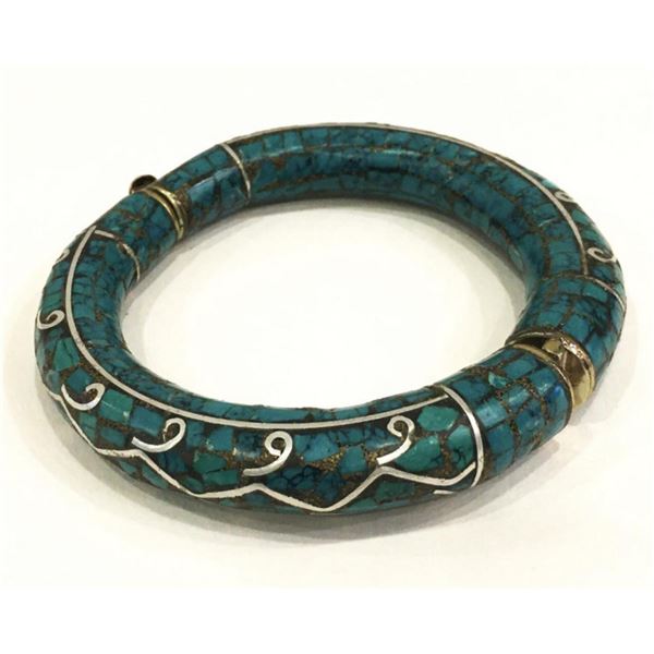Natural Tibet Hand Made Turquoise  Bangle