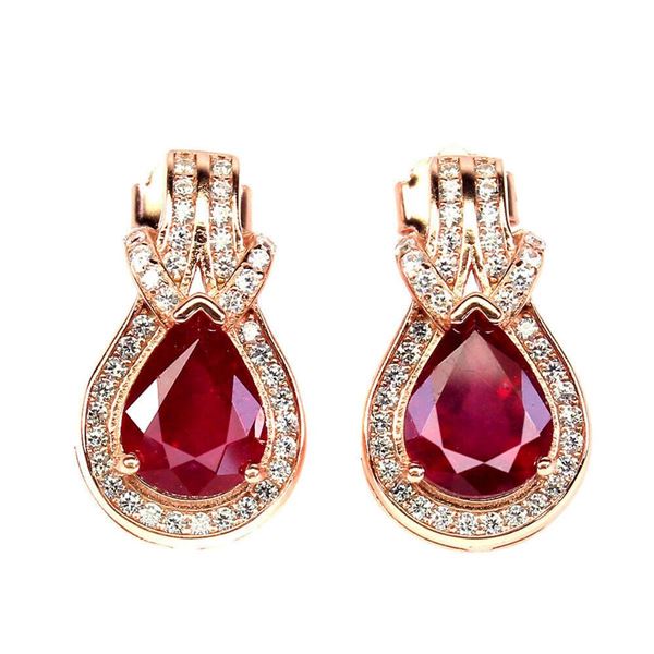 Natural Pigeon Blood Red Ruby Earrings