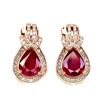 Image 1 : Natural Pigeon Blood Red Ruby Earrings