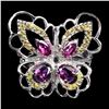 Image 1 : Unheated Rhodolite Sapphire Butterfly Ring