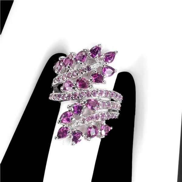 Natural Rhodolite Garnet  Ring