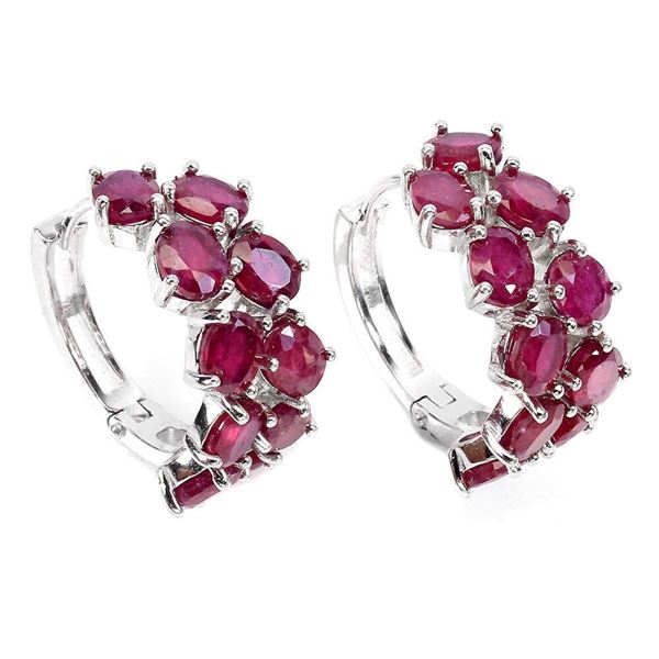 Natural Red Ruby Earrings