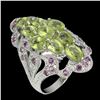 Image 3 : Natural Peridot Rhodolite Garnet Ring