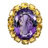 Image 2 : Natural  Amethyst 35.20 Cts &  Citrine Ring