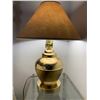 Image 3 : Brass-Coloured Bedside Table and Lamp