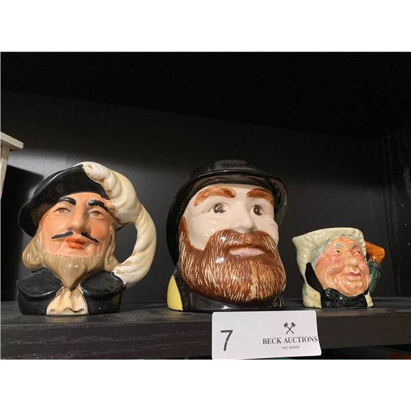 Assortment of 3 x Toby Jugs