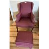 Antique Upholstered Parlour Chair w/ Matching Ottoman