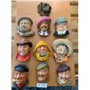 Image 1 : 10 x Bosson-Style Ceramic Character Wall Decorations