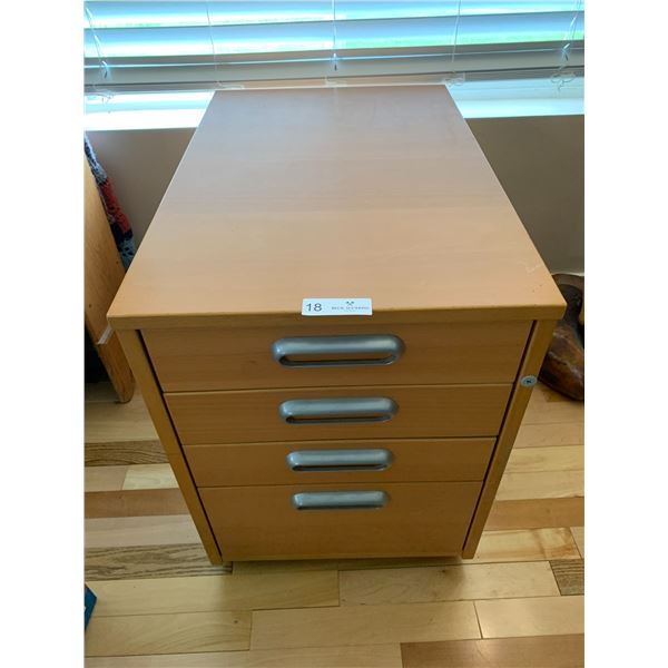 Rolling Wooden File Cabinet