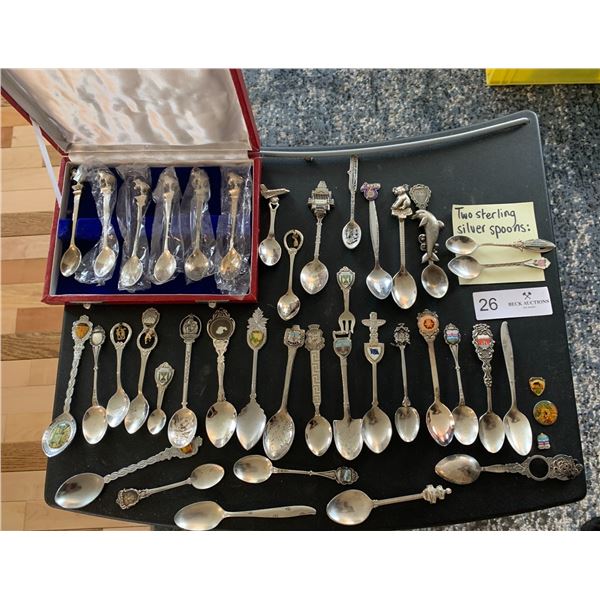 Assortment of Silverplate Souvenir Spoons (Some Sterling!)
